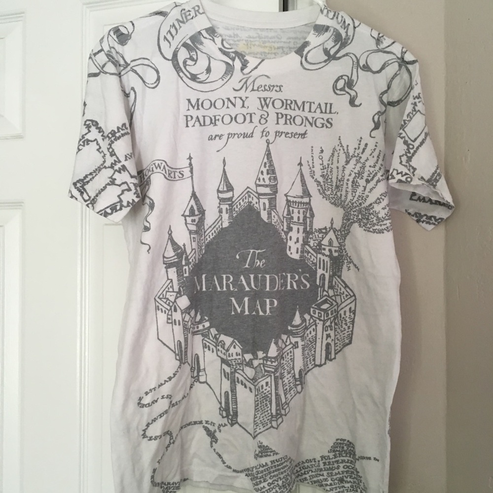 Harry Potter Marauders Map T Shirt Tee White 🔮